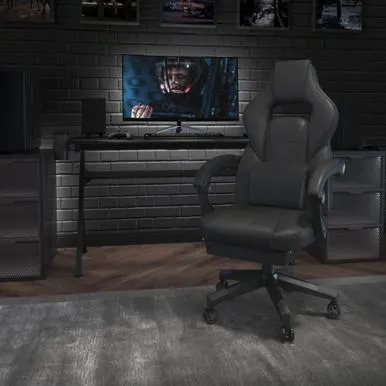 X40 Gaming Chair Racing Ergonomic Computer Chair with Fully Reclining Back/Arms, Slide-Out Footrest, Massaging Lumbar - Black - CH00288BKBKGG
