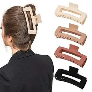 4 Pack 5 Inch Extra Large Claw Clips for Thick Hair, Matte Non-slip Big Claw Clips for Long Thick Curly Hair, Jumbo Claw Clip XL Claw Clips Hair Accessories for Women and Girls
