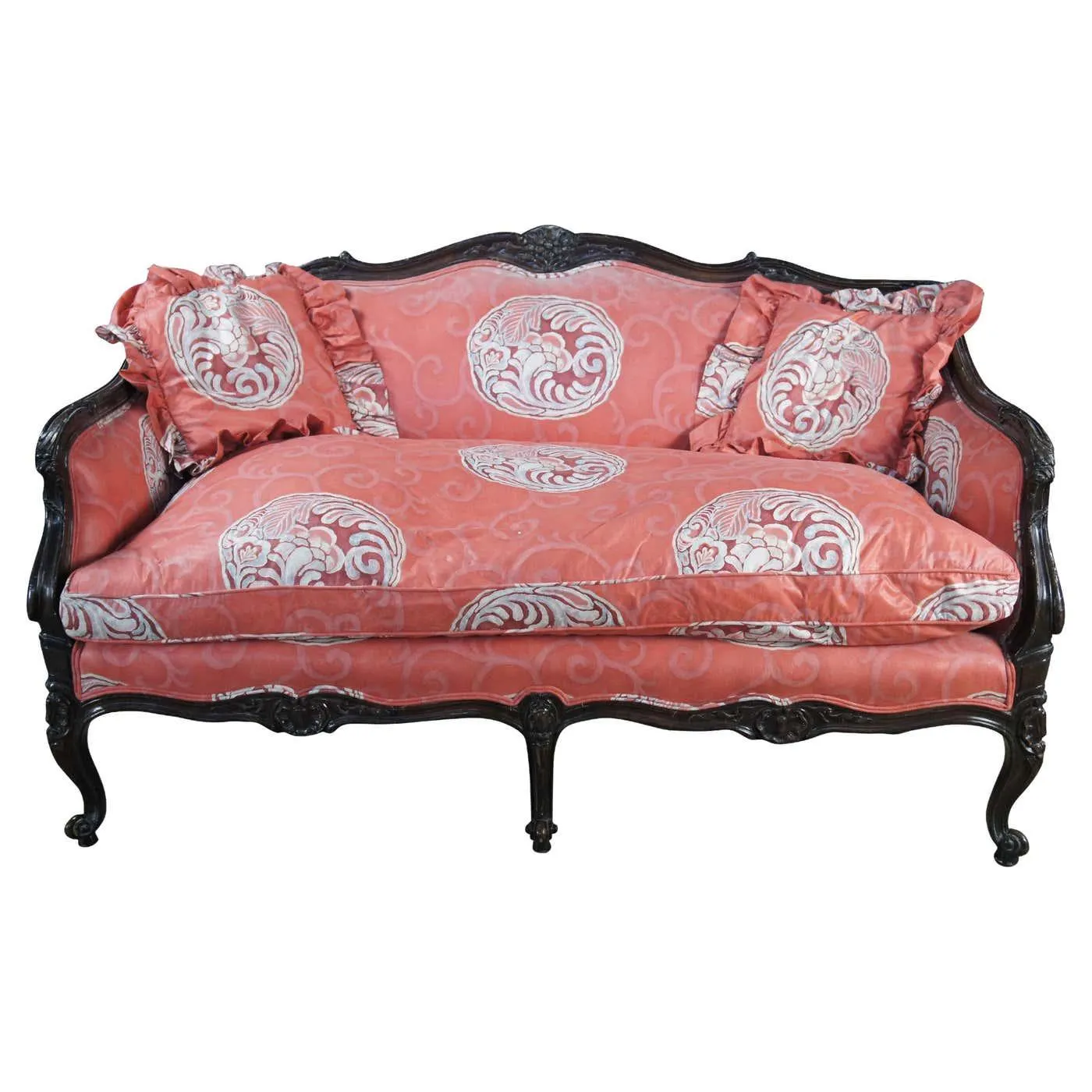Vintage Meyer Gunther Martini Baroque Louis XV Sofa Loveseat Chinoiserie Fabric
