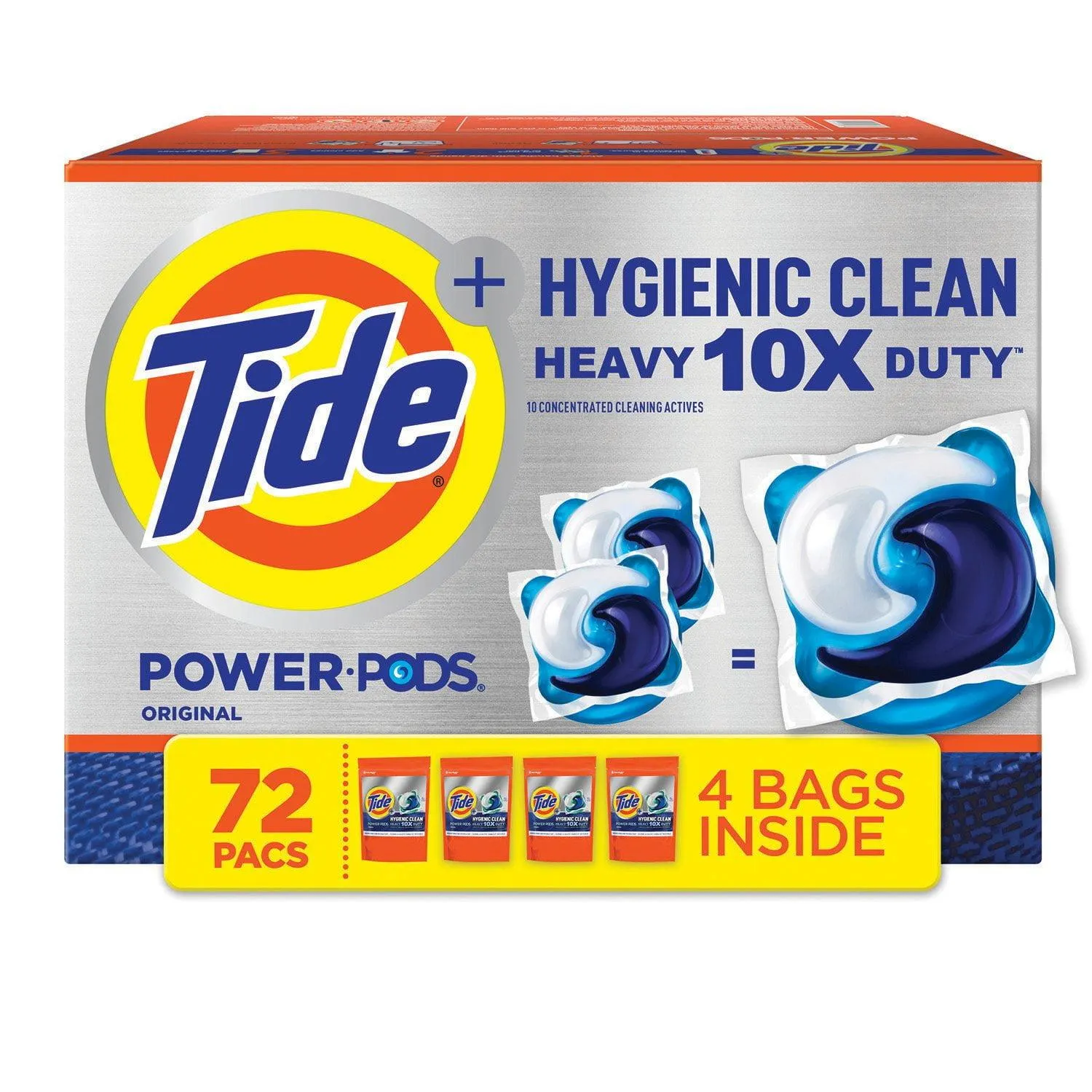 Tide Hygienic Clean Power PODS Laundry Detergent Pacs, Original, 72 ct.
