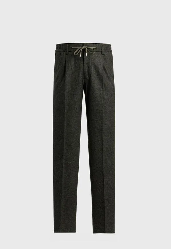 Wool Flannel Drawstring Pant