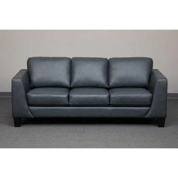 Kyra Steel Gray Leather Sofa