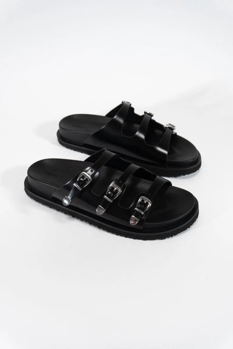 Chunky Faux Leather Sandals