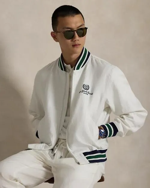 US Open Linen Bomber Jacket