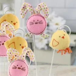 Plush Easter Bunny and Chicks Picks (Pack of 6 pieces)