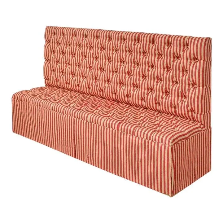 Custom Tufted Striped Banquette