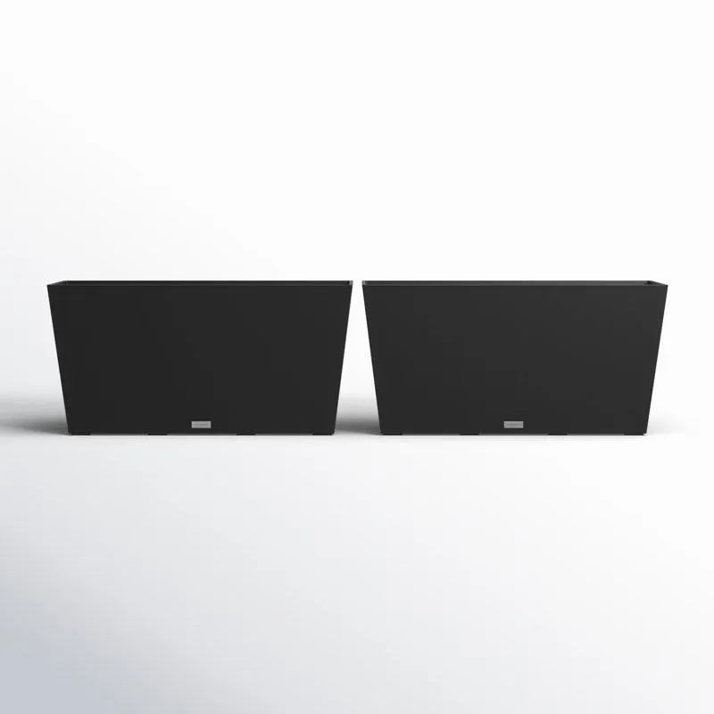 19.75" H x 39.5" W x 12.5" D Black Pure Series Midori Planter