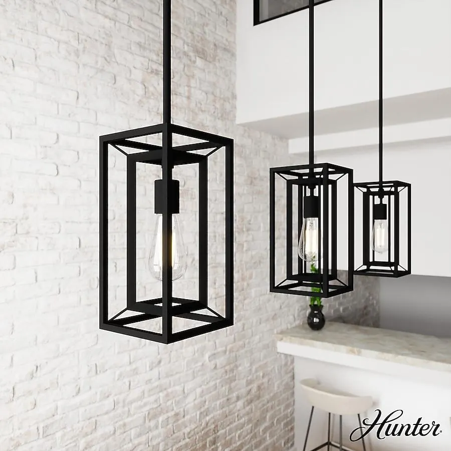Hunter Doherty 1 -Light Natural Iron Transitional Square Mini Hanging Kitchen island light