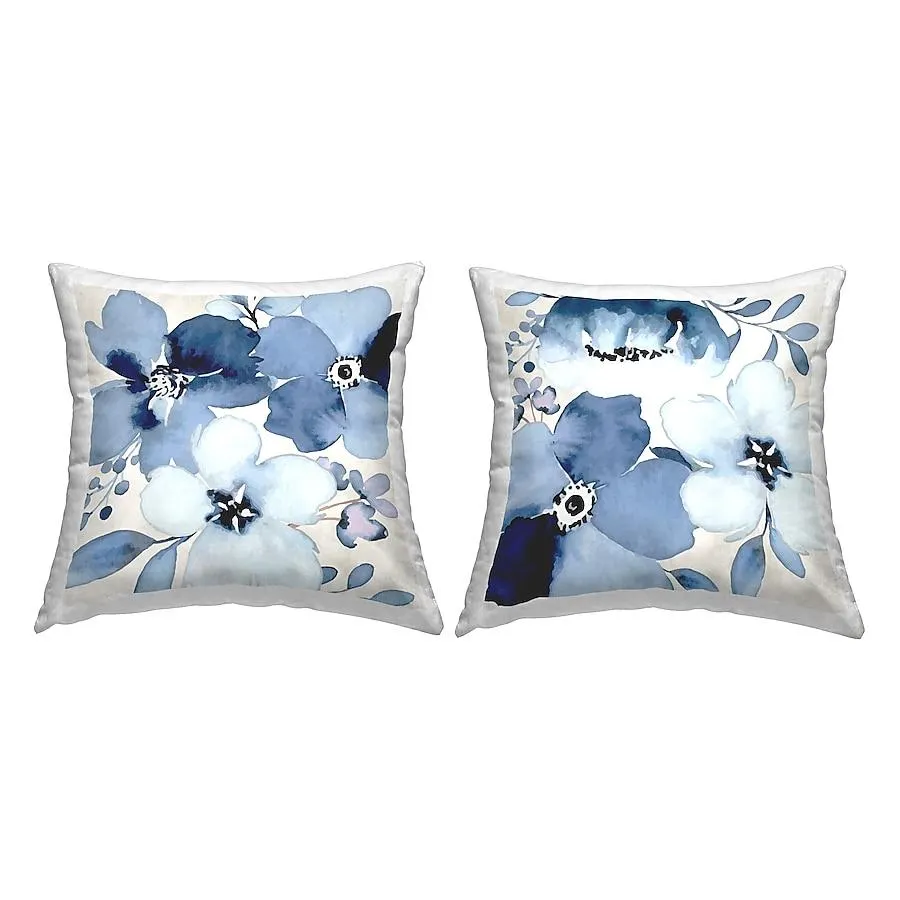 Stupell Industries 2 -Piece 18-in x 18-in Blue Square Indoor Decorative Pillow