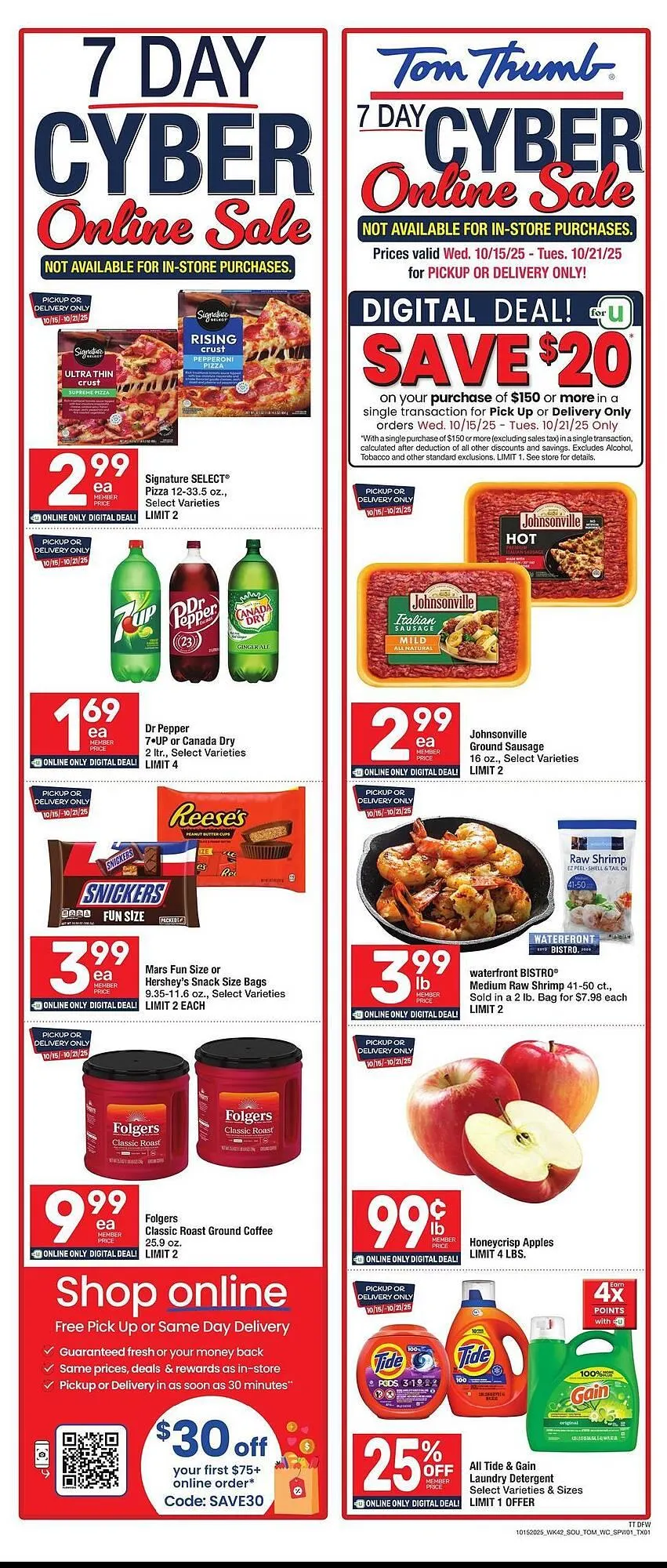 Weekly ad Tom Thumb weekly ad from October 15 to October 21 2025 - Page 1
