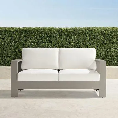 Boretto Loveseat in Matte Dove Aluminum