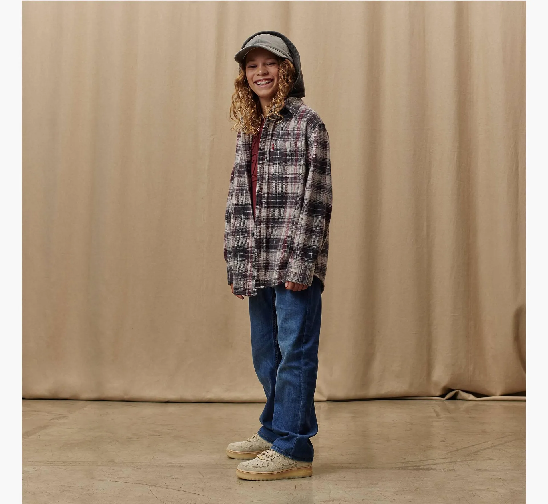 Hooded Flannel Shirt Big Boys S-xl