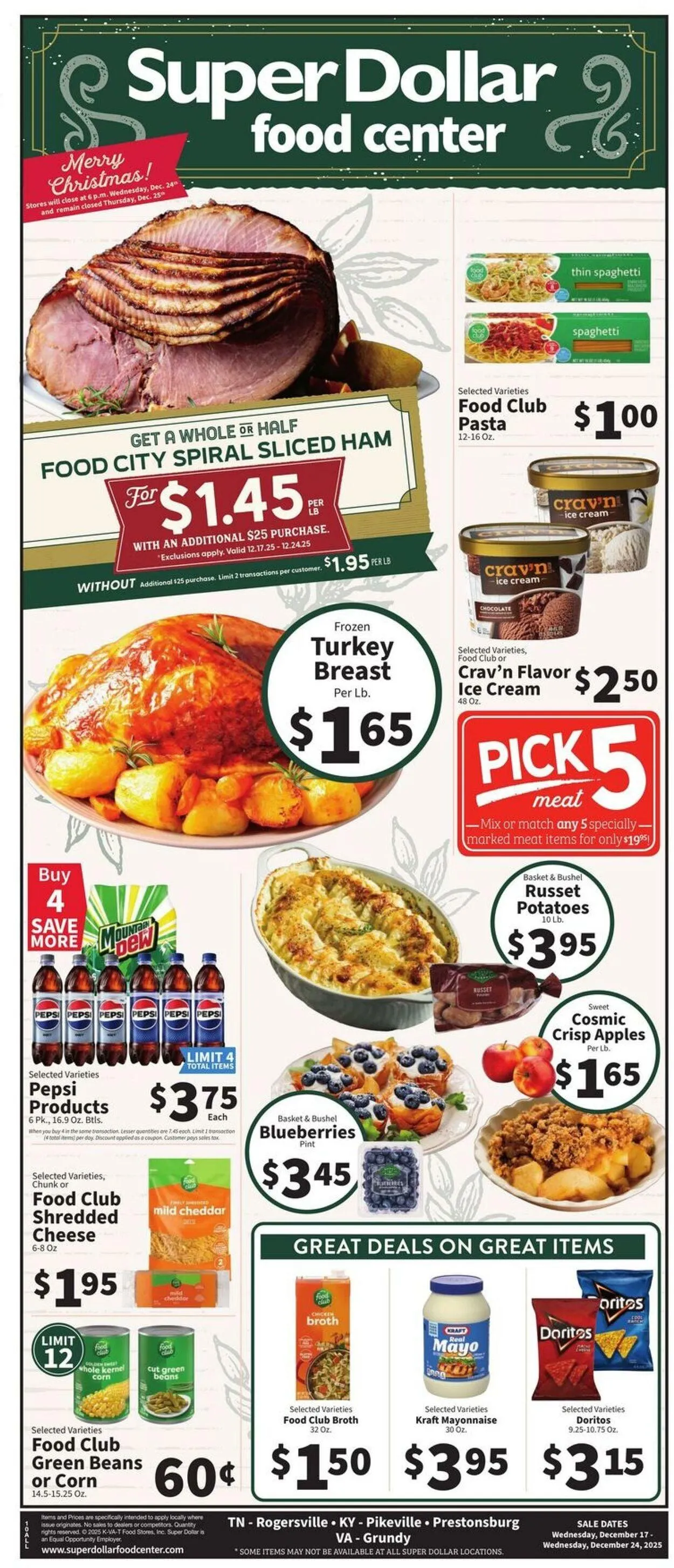 Weekly ad Super Dollar Food Center Current weekly ad from December 17 to December 24 2025 - Page 1