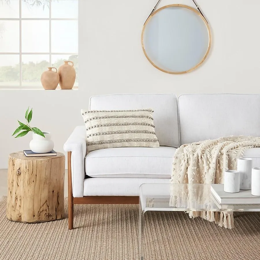 Mina Victory Life Styles 12-in x 20-in Lt Grey Rectangular Indoor Decorative Pillow