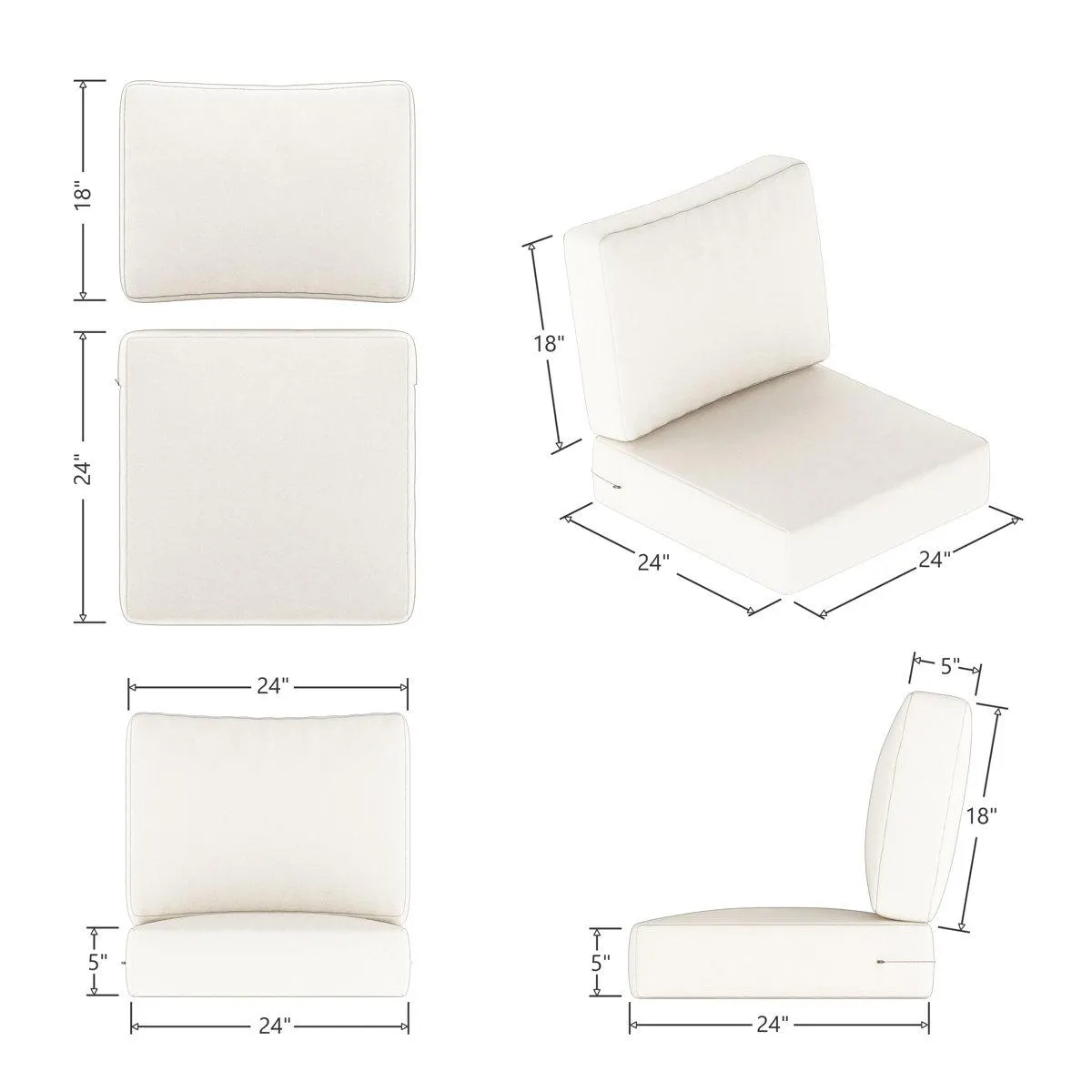 Outdoor Sunbrella Seat/Back Cushion