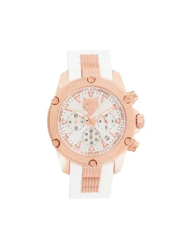 Hurricane IP Rose Gold Stainless Steel & Silicone Strap Watch/44MM