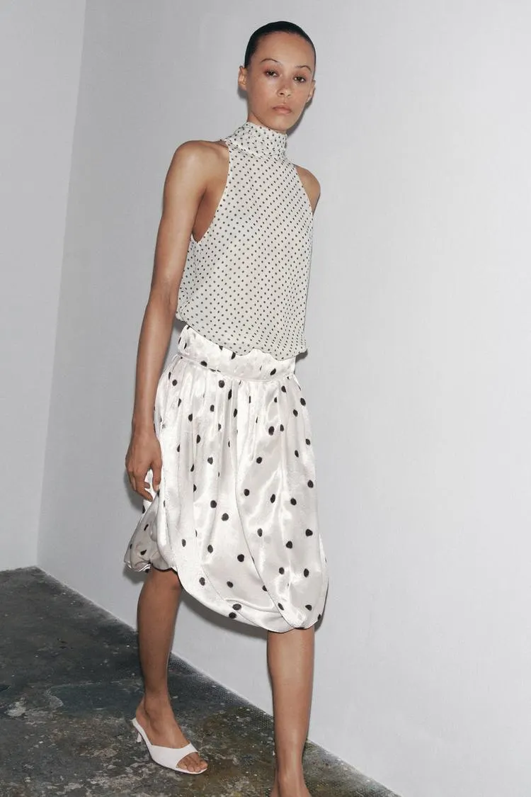 ZW COLLECTION POLKA DOT HALTER TOP
