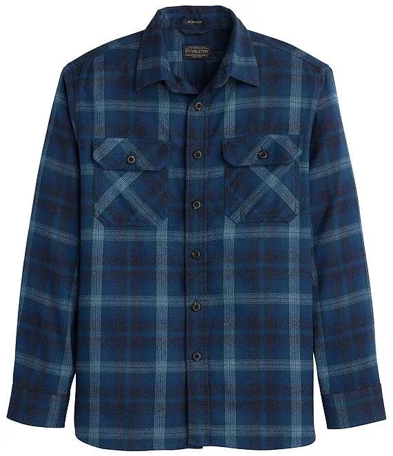 Burnside Flannel Medium Plaid Long Sleeve Woven Shirt