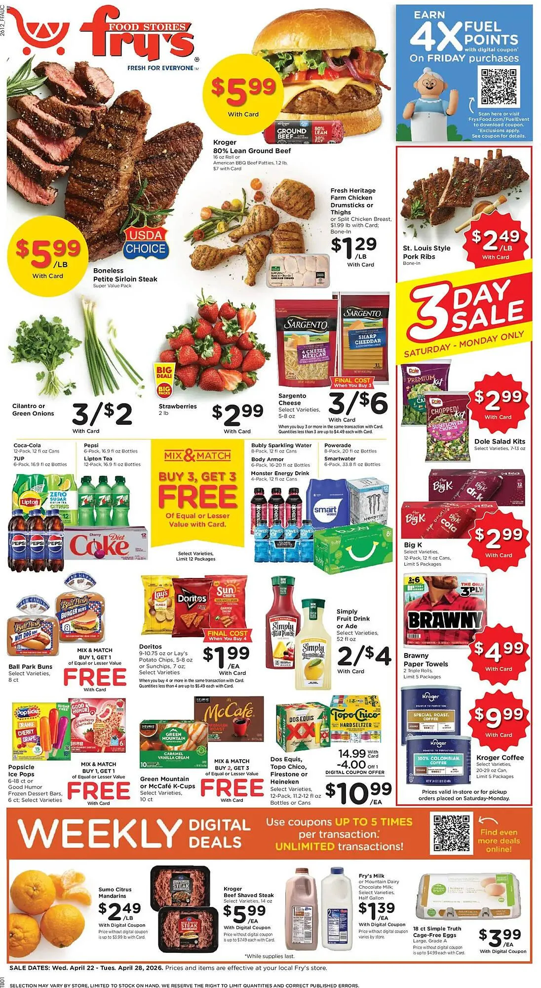 Weekly ad Fry's weekly ad from April 22 to April 29 2026 - Page 1