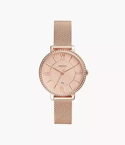 Jacqueline Three-Hand Date Rose Gold-Tone Stainless Steel Watch
