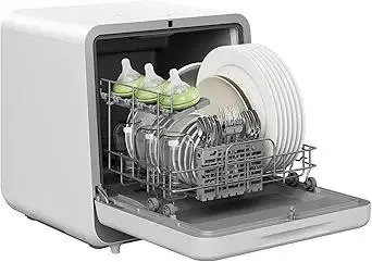 Silonn Portable Countertop Dishwasher, Mini Dishwasher with 5L Water Tank for Apartments/RVs No Hookup Needed, Dish washer with 7 Wash Programs 4 Place Settings 360° Triple Spray System & Auto Air Dry