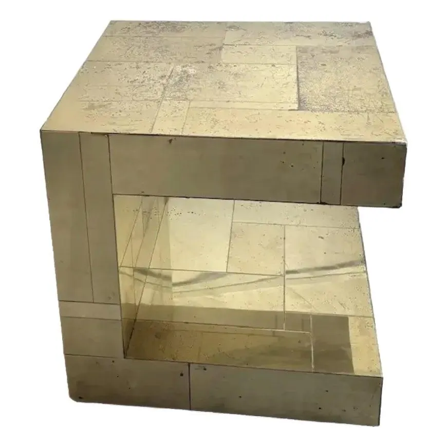 Mid Century Paul Evans for Directional Cityscape Brass Side Table