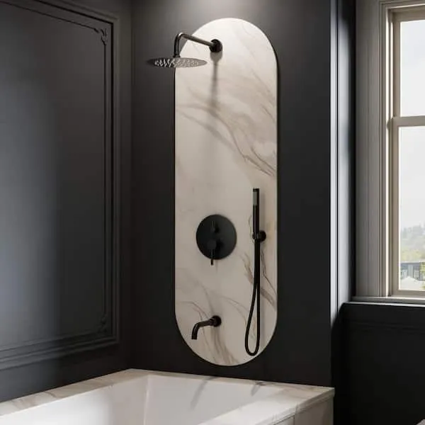 Crozet 3-Spray Wall Mount Tub and Handheld Shower Head Shower Faucet 2.5 GPM in. Matte Black (Valve Included)