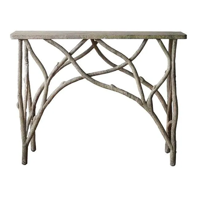 Matthew Izzo Home Faux Branch Metal French Console