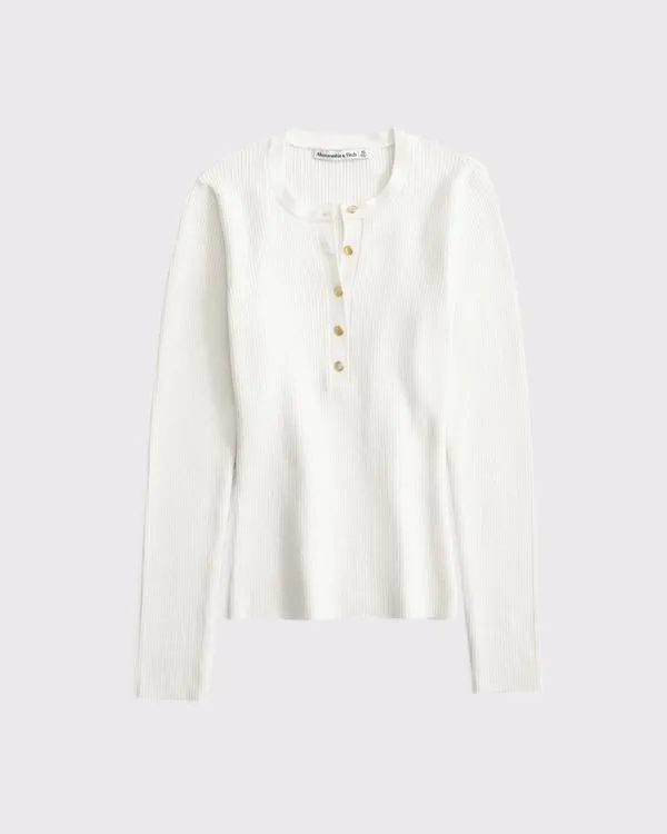 Slim Henley Sweater Top