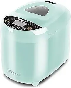 Elite Gourmet EBM8103M Programmable Bread Maker Machine 3 Loaf Sizes, 19 Menu Functions Gluten Free White Wheat Rye French and more, 2 Lbs, Mint