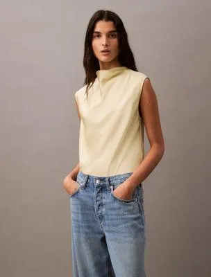 Satin Cowl Neck Blouse