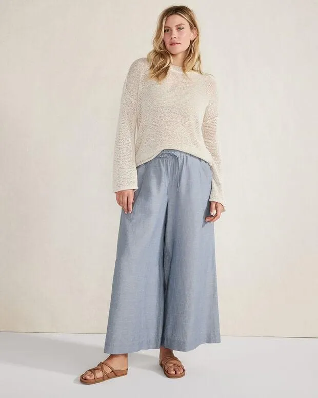 Organic Cotton Linen Tape Yarn Crewneck Sweater