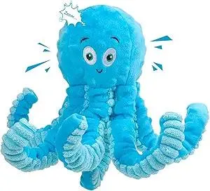 Dog Toys for Aggressive Chewers Indestructible Squeaky Dog Toys Octopus-Tug of War Dog Toys for Large Breed Tough Interactive Stuffed Dog Chew Toys for Puppies Small & Large Dogs