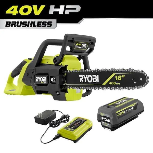 40V HP Brushless 16 in. Battery Chainsaw with 4.0 Ah Battery and Charger