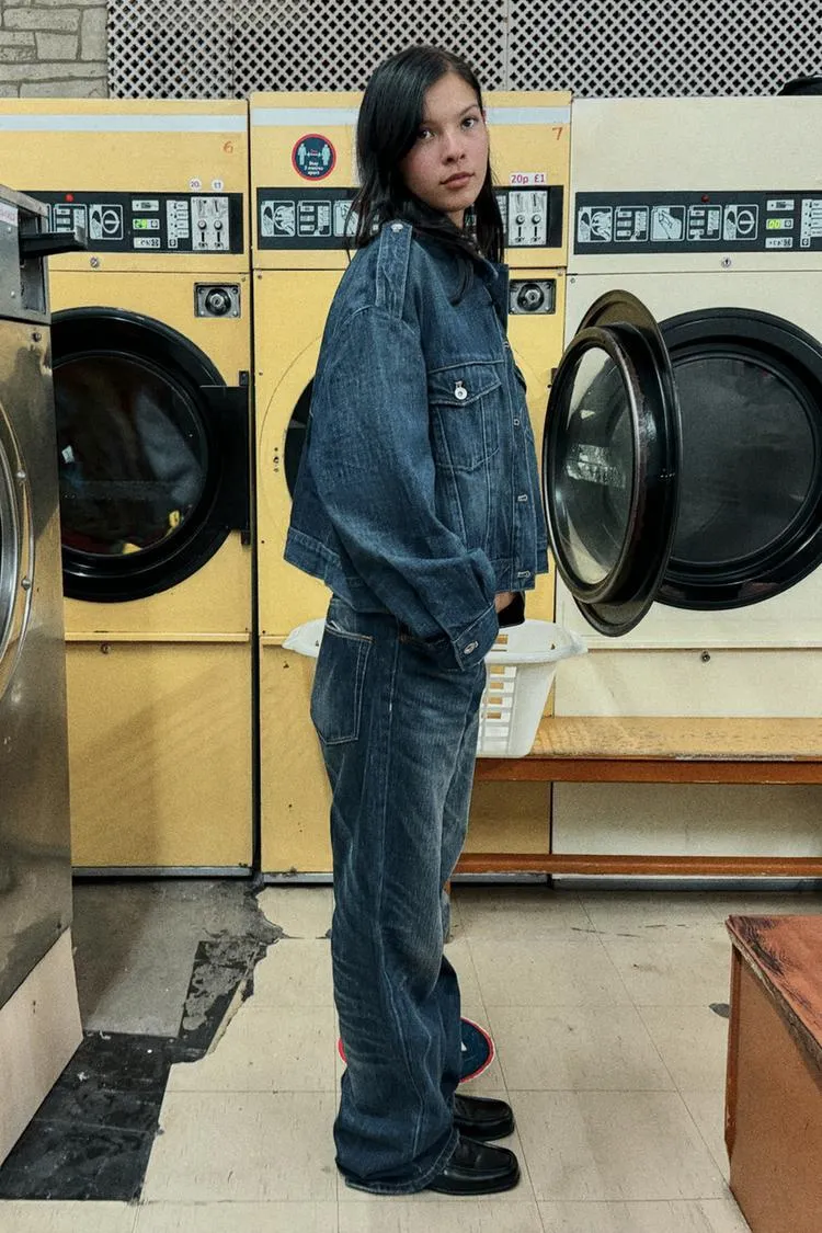 TRF DENIM JACKET WITH TABS