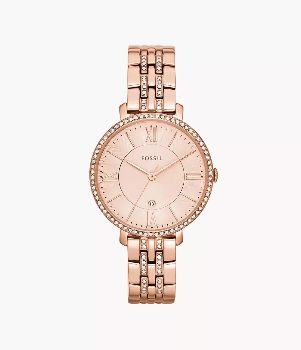 Jacqueline Three-Hand Rose Gold-Tone Stainless Steel Watch
