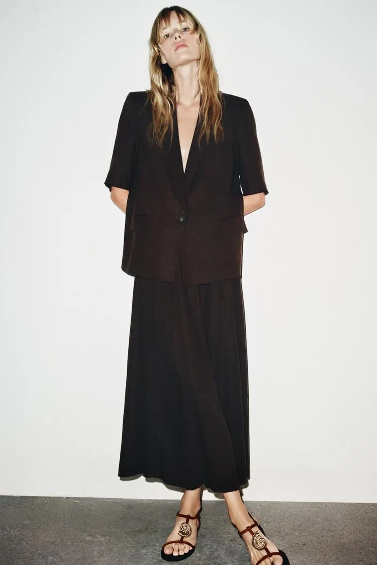 BLAZER CON LINO MANGA CORTA