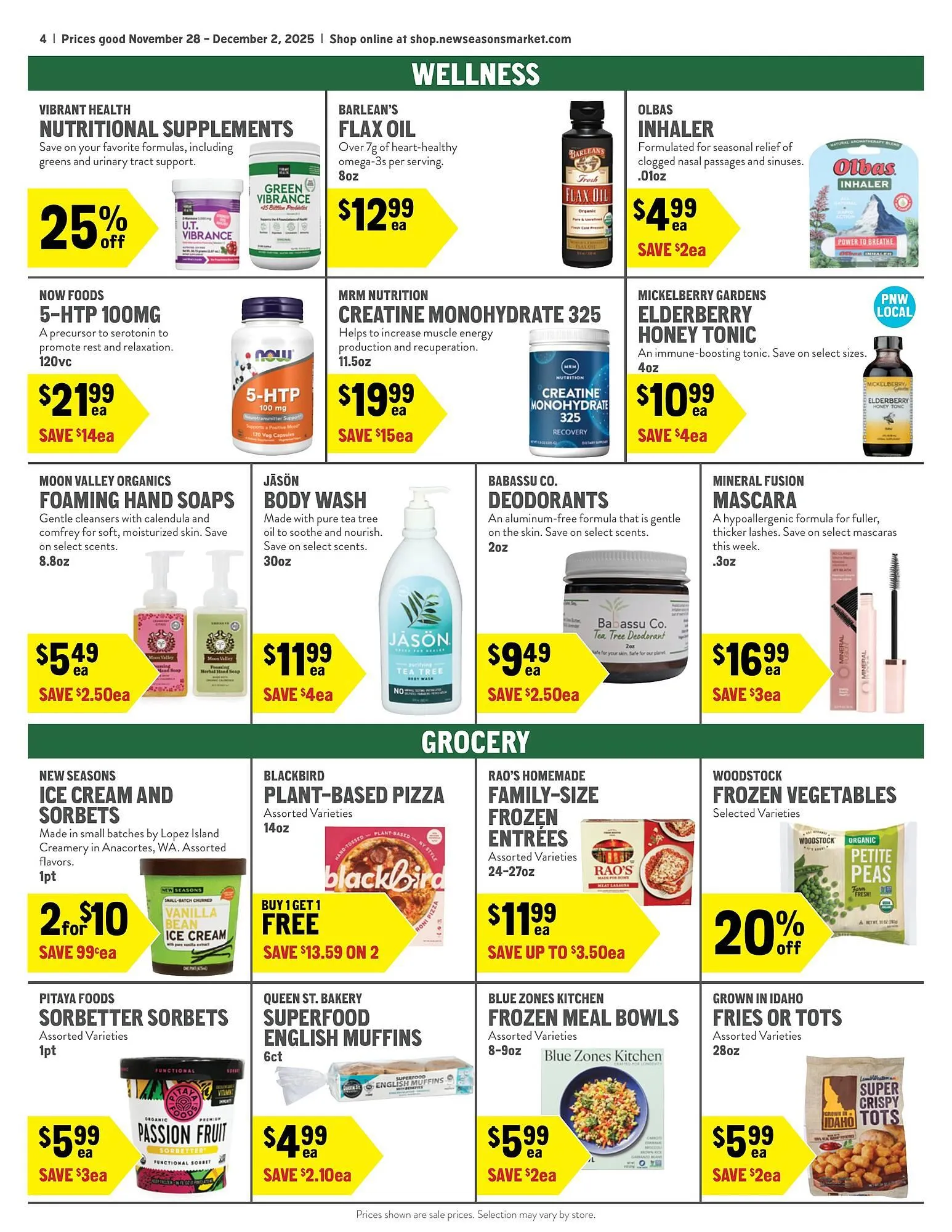 Weekly promotion New Seasons Market weekly ad spanning from November 28 to December 2 2025 - Page 4 for Catalogue 365
