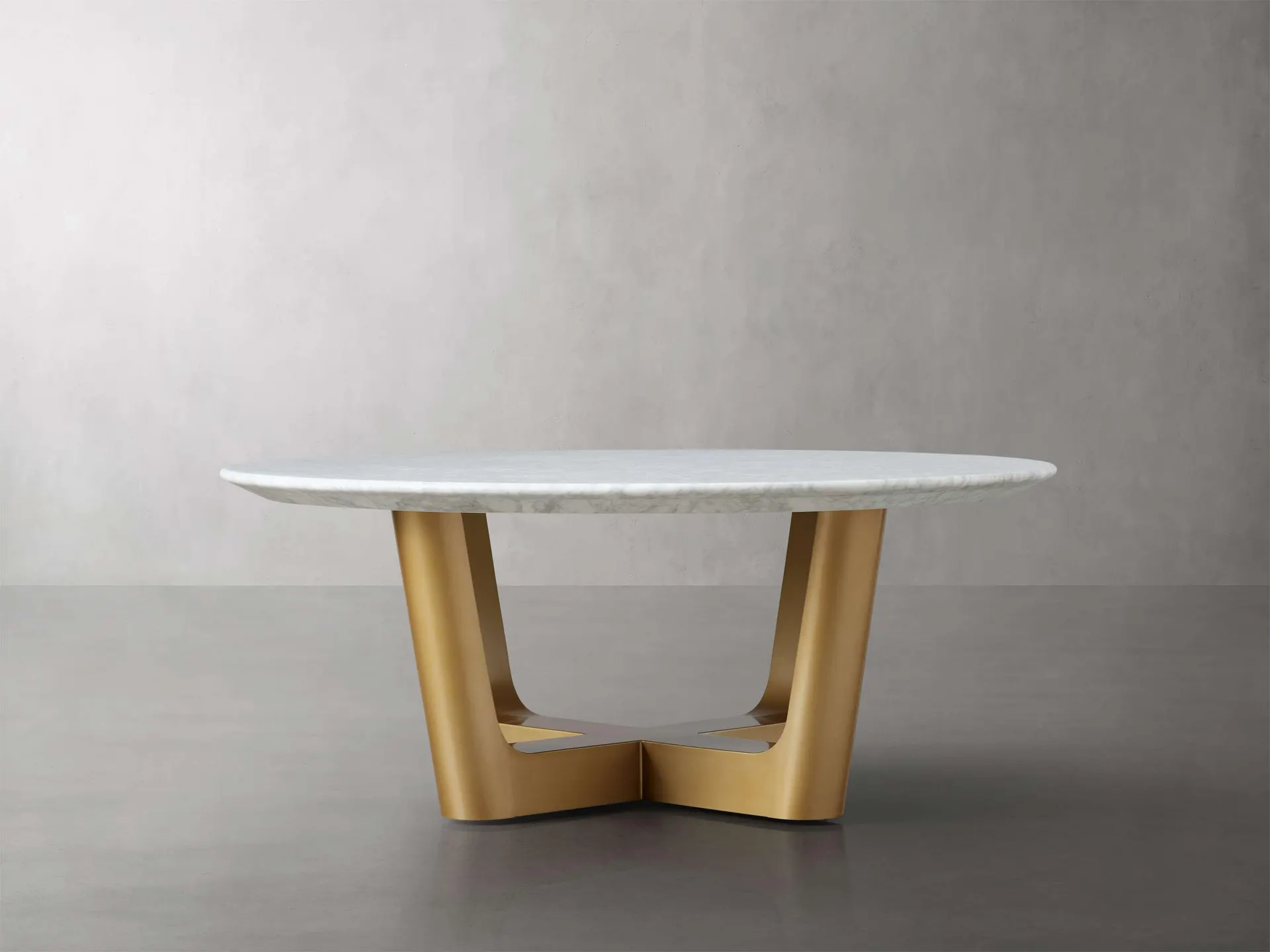 Saint Germain Round Stone Coffee Table with Rennes Base