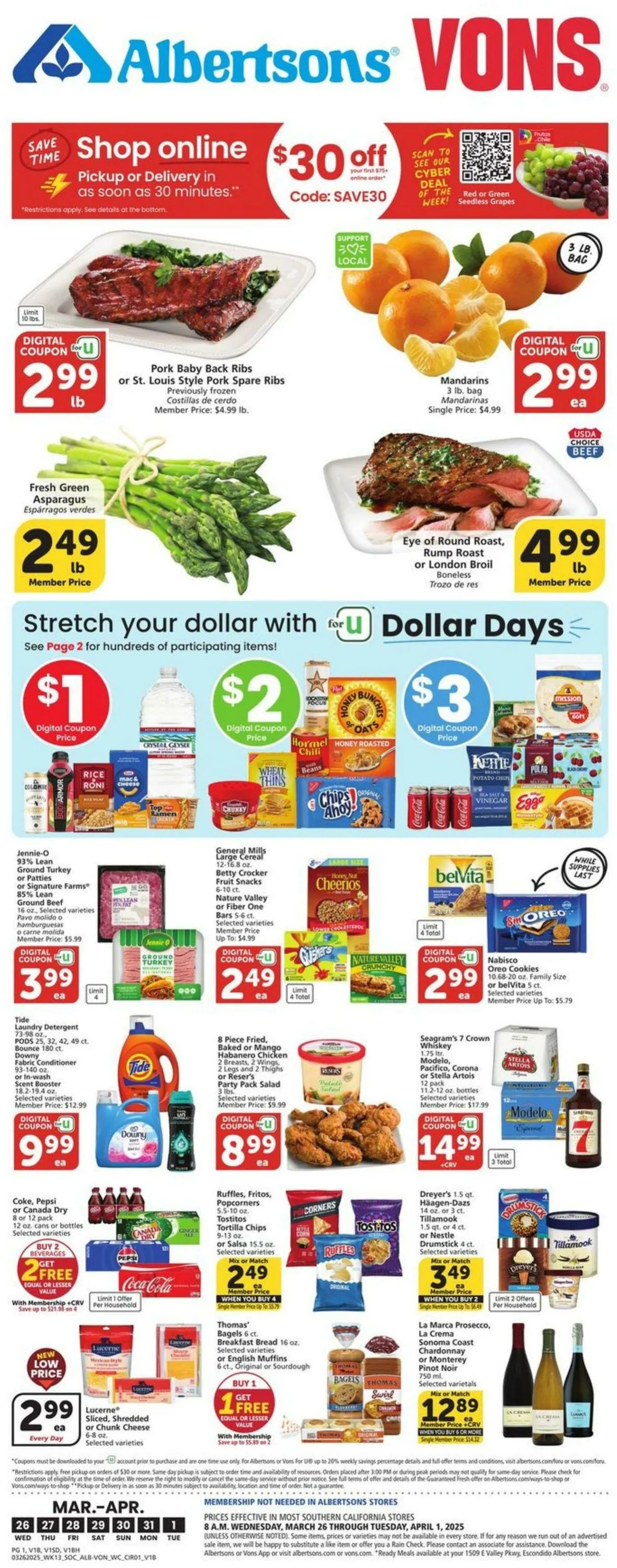 Catálogo de Vons Current weekly ad 26 de marzo al 1 de abril 2025 - Página 1