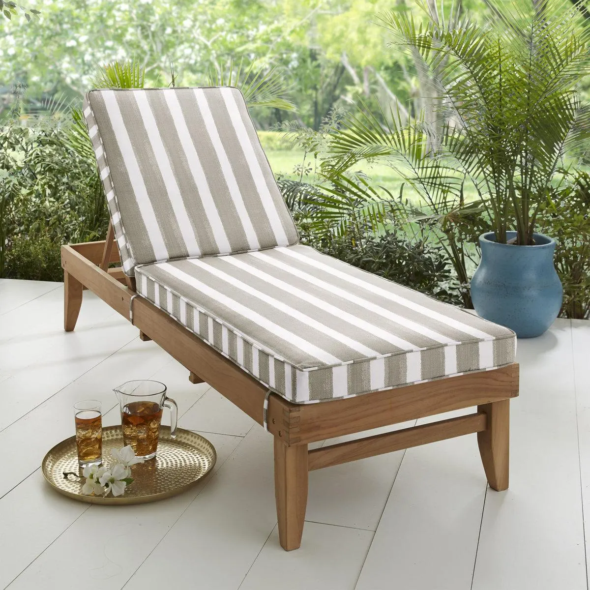 Gia Striped Outdoor Chaise Lounge