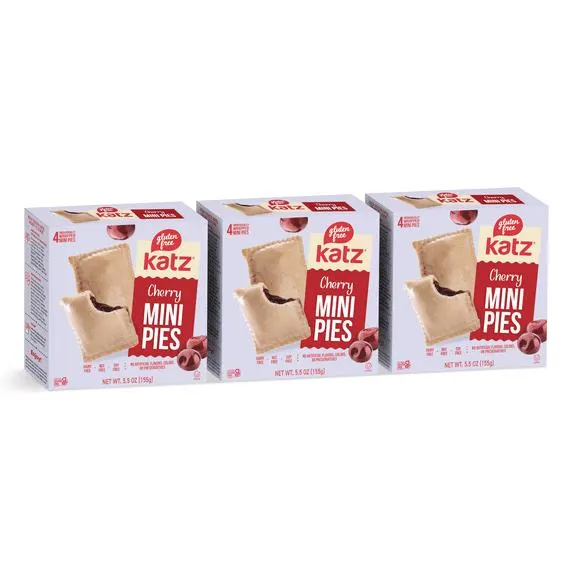 Katz Gluten Free Mini Pies - Cherry |Gluten Free, Dairy Free, Nut Free, Soy Free, Kosher | (3 Pack, 5.5 Ounce Each)