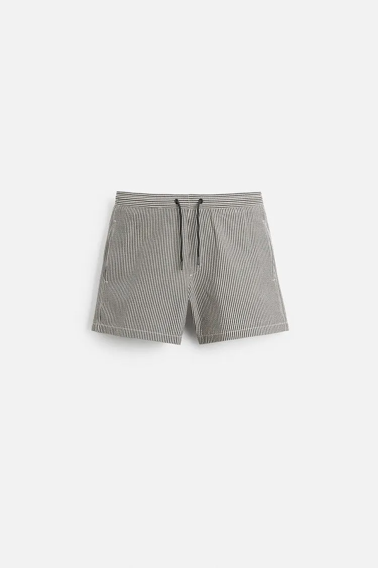 REGULAR SEERSUCKER SWIM TRUNKS