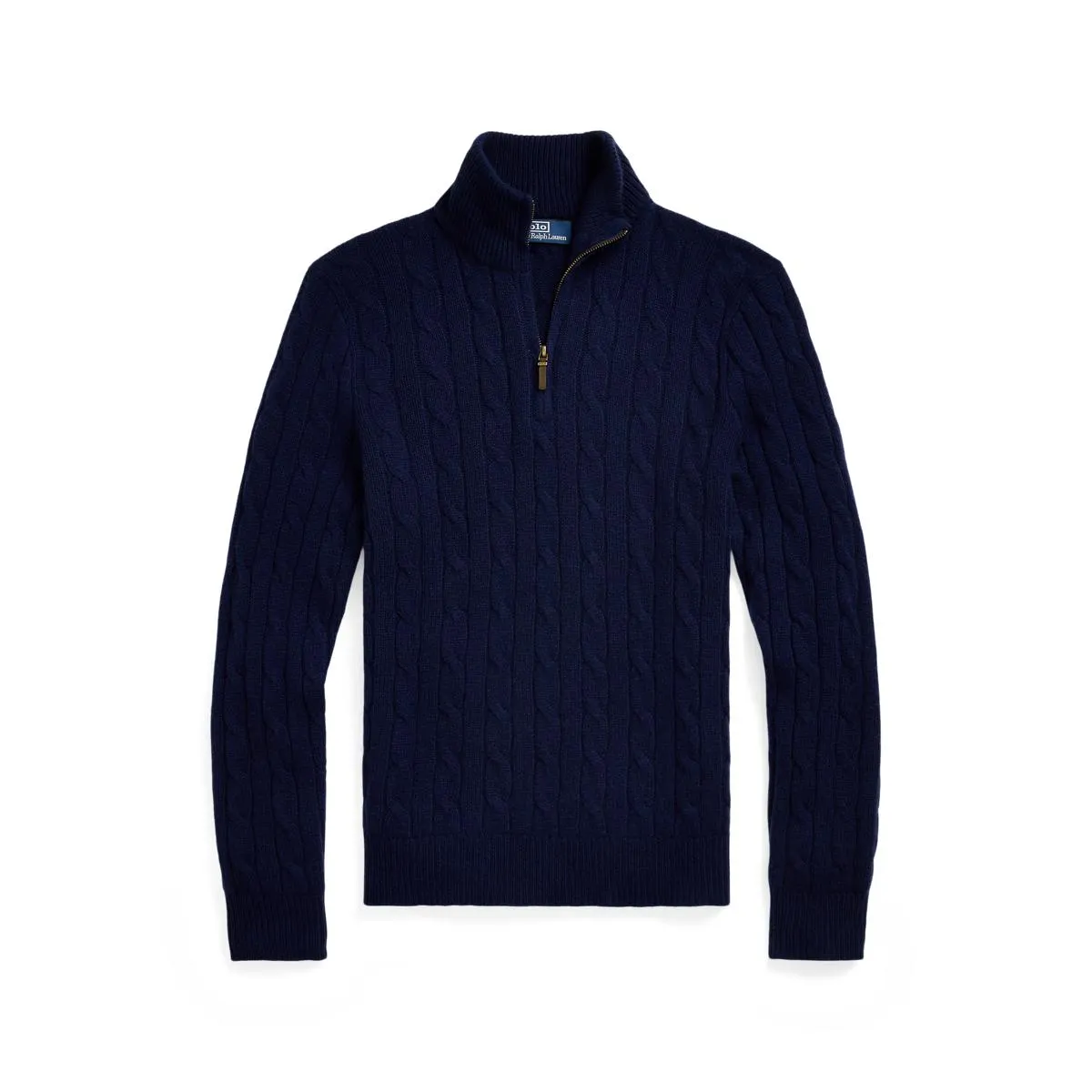 Cable-Knit Cashmere Quarter-Zip Sweater