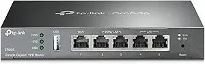 TP-Link ER605 V2 Wired Gigabit VPN Router, Up to 3 WAN Ethernet Ports + 1 USB WAN, SPI Firewall SMB Router, Omada SDN Integrated, Load Balance, Lightning Protection