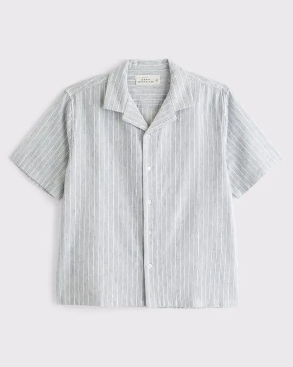 Camp Collar Summer Linen-Blend Shirt