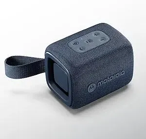 Motorola ROKR 300 Wireless Portable Bluetooth Speaker with Dual Built-in Passive Radiators, IP67 Water and Dust Resistant, Clear Vocals, Compatible with iPhone, Blue