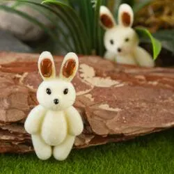 Miniature Flocked Flat Back Bunnies (Pack of 12 pieces)