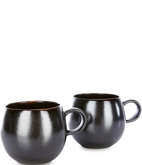 Astra Collection Pewter Belly Coffee Mugs, Set of 2