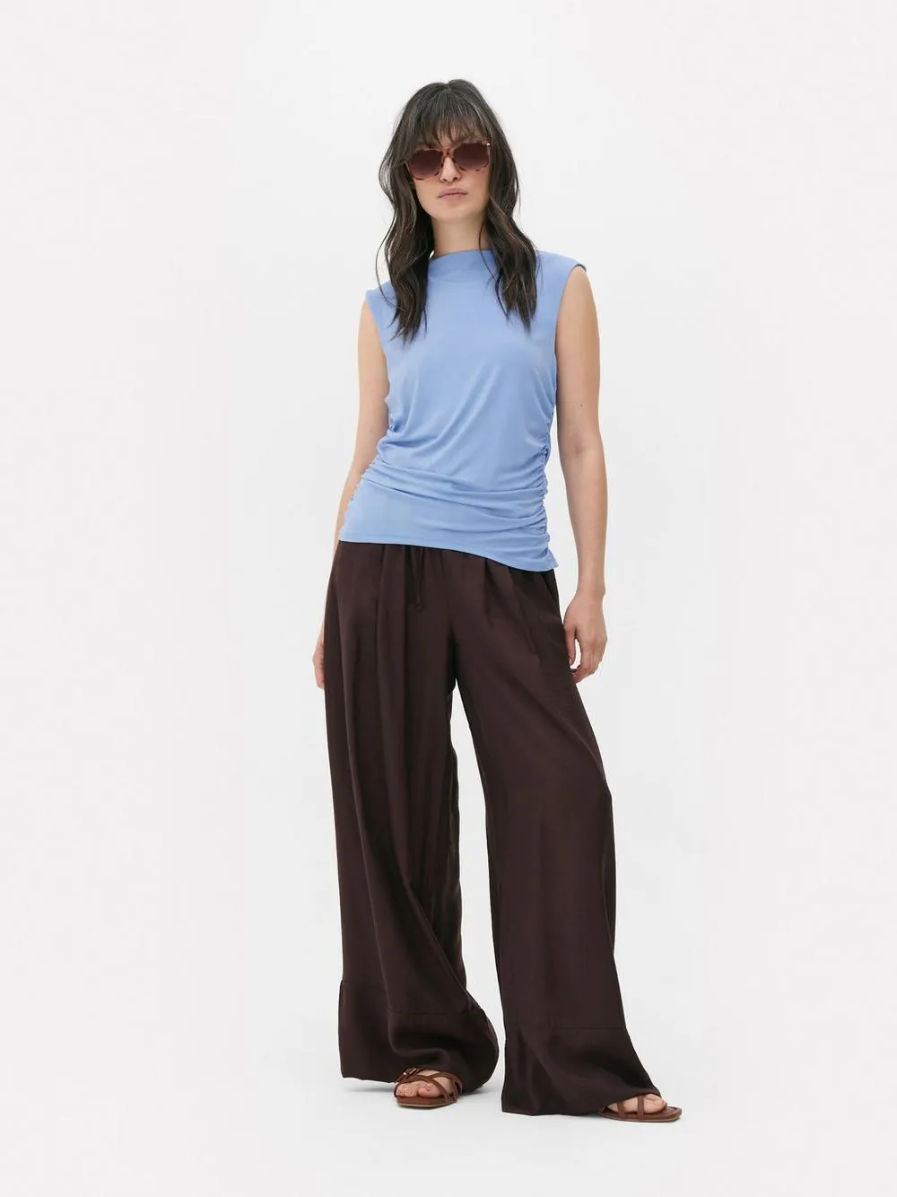 Slinky Ruched Open Back Top